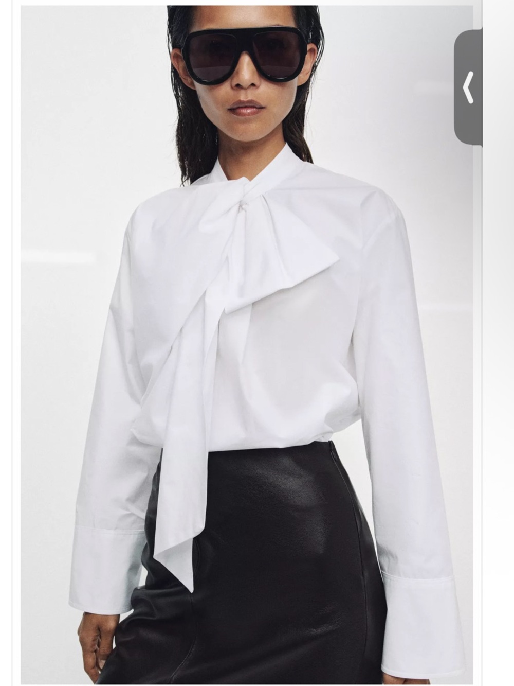 Zara Tied Poplin Shir ZW Collection